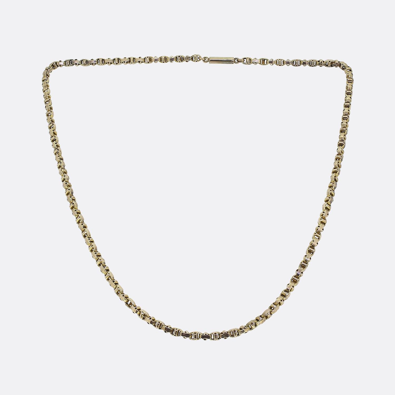 Women's or Men's Edwardian Fancy Belcher Link Chain For Sale