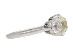 Edwardian Fancy Light Yellow Diamond Three-Stone Ring, circa 1910