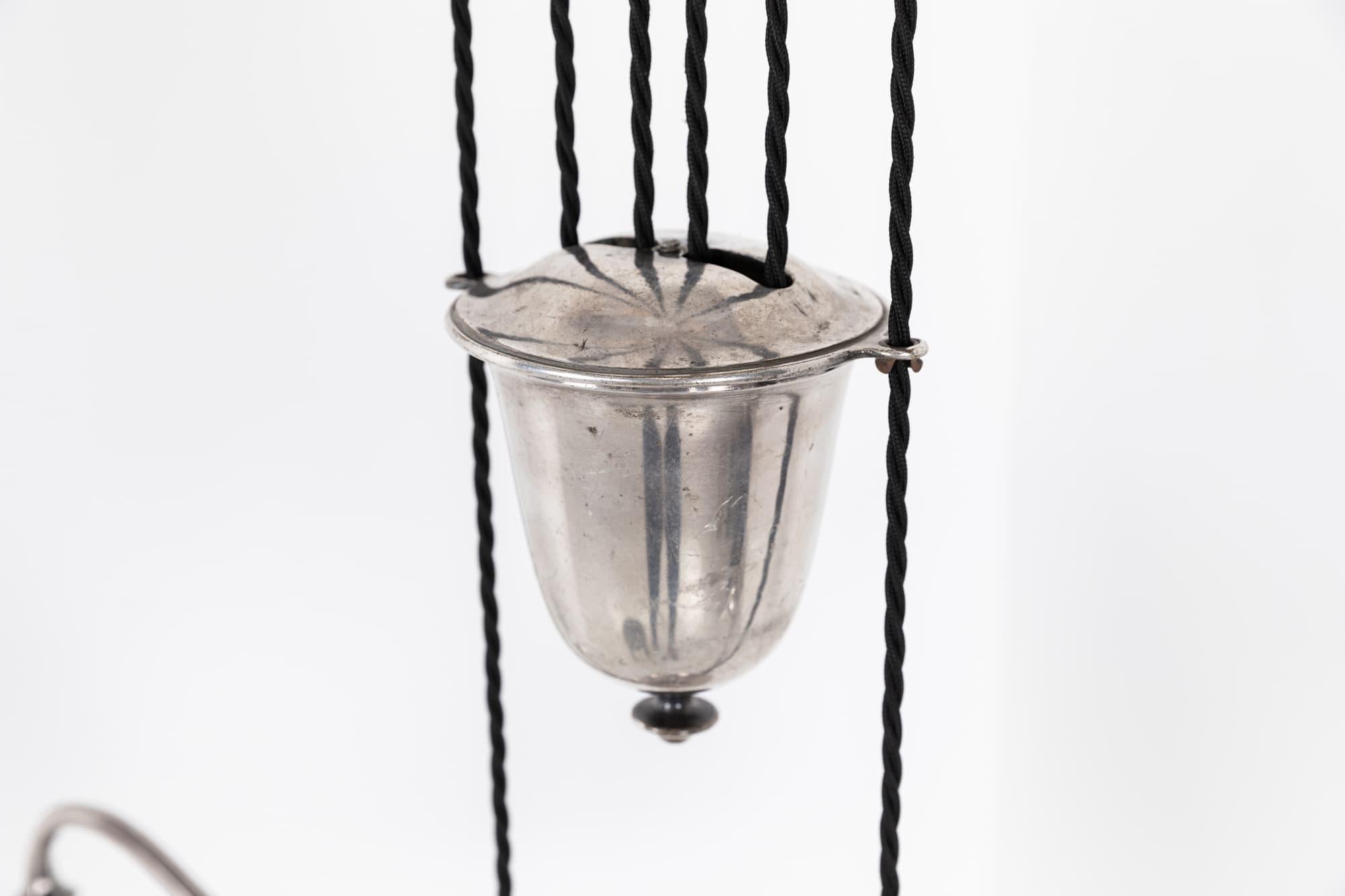 Edwardian Faraday & Son Rise and Fall Prismatic Glass Ceiling Light Lamp, c.1910 3