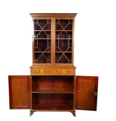 Edwardian Fiddleback Mahogany Bookcase