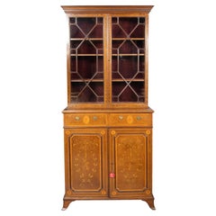 Edwardian Fiddleback Mahogany Bookcase