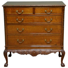 Edwardian Figured Walnut Antique Chest on Stand