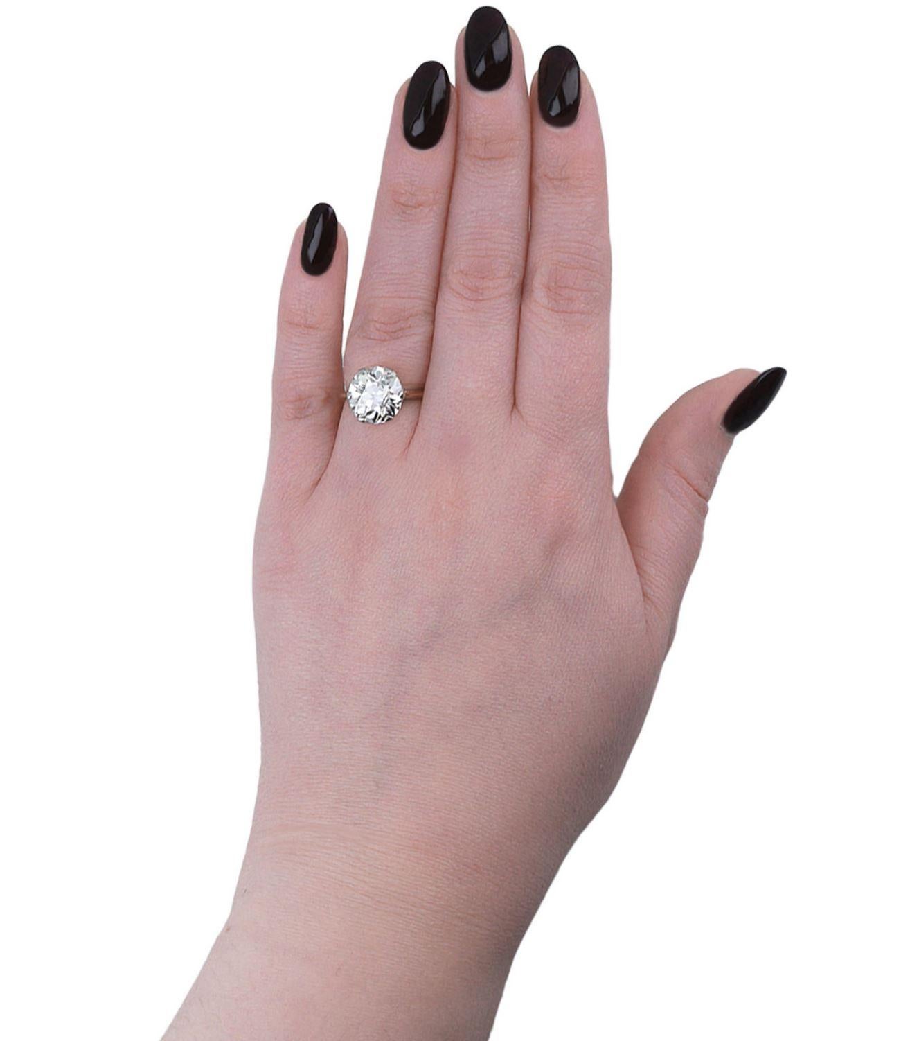 Edwardianischer fünfkarätiger Solitär-Diamantring mit altem Schliff, um 1910. im Zustand „Gut“ im Angebot in London, GB
