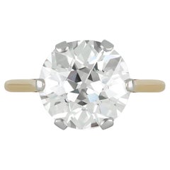 Edwardian five carat old cut diamond solitaire ring, circa 1910.