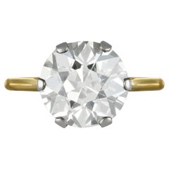 Edwardian 5.02 carat old cut diamond solitaire ring, circa 1910.