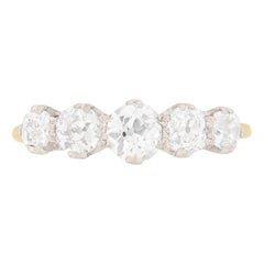 Edwardian Five-Stone Diamond Engagement Ring, circa 1910 Edwardian Five-Stone Diamond Engagement Ring, circa 1910