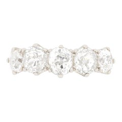Edwardian Five Stone Diamond Ring, c.1910s