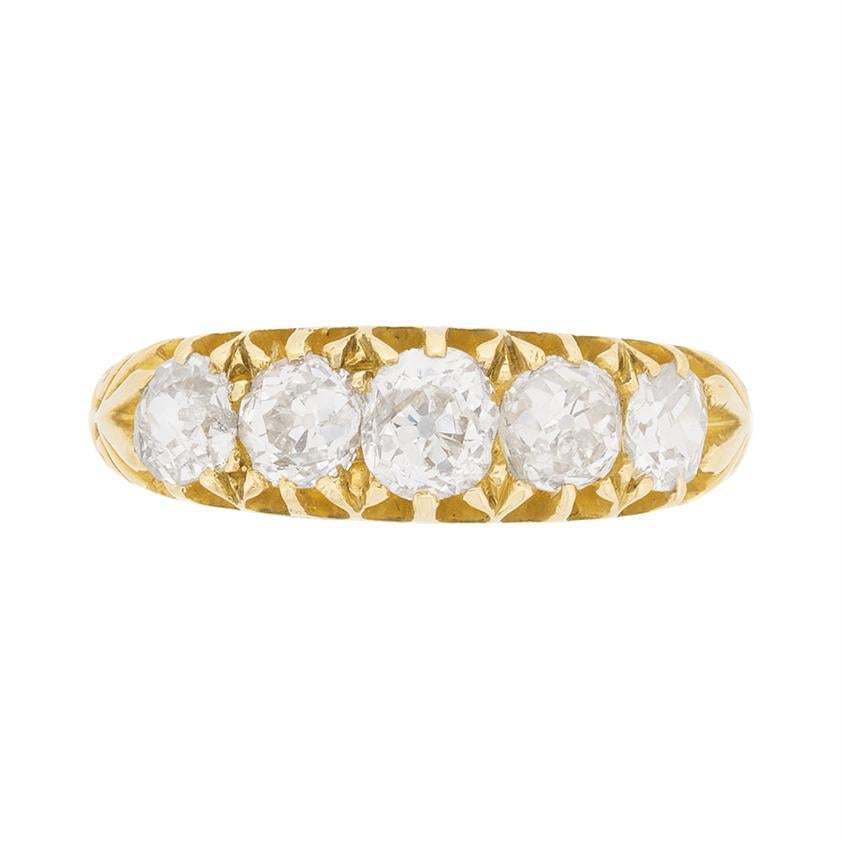 Edwardian Five-Stone Diamond Ring, circa 1900s