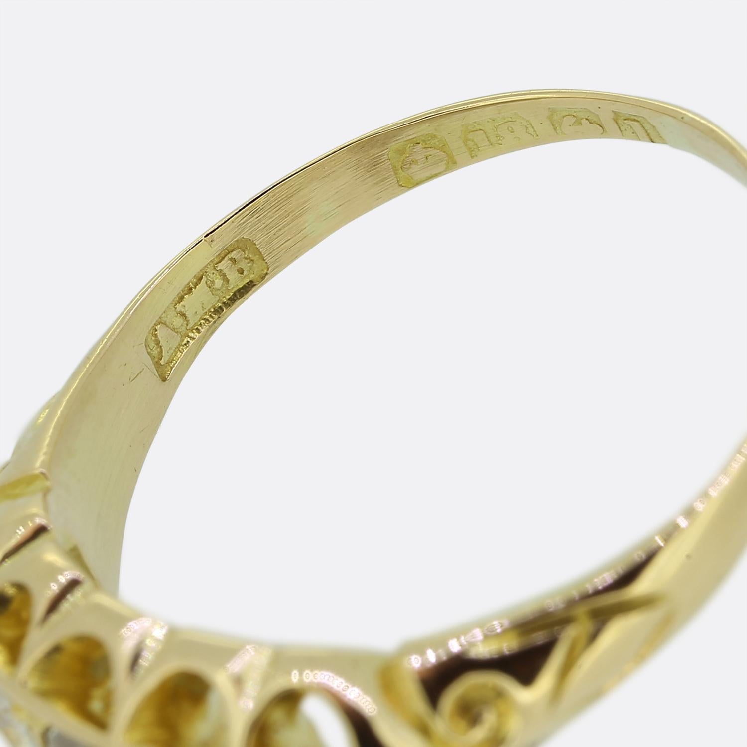 Women's or Men's Edwardian Five-Stone Diamond Ring