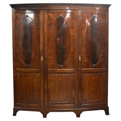 Edwardian Flame Mahogany Bow Front Wardrobe
