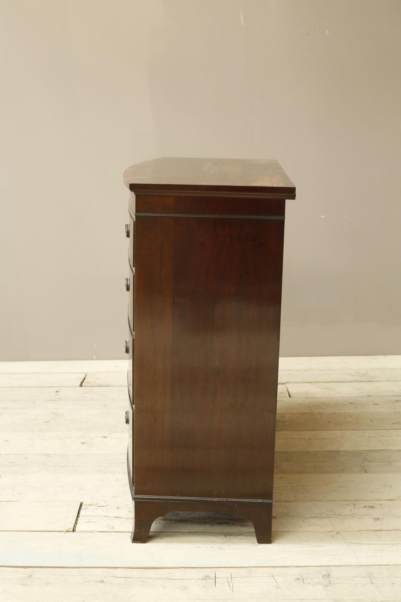 Edwardian flame mahogany chest of drawers by Marsh, Jones & Cribb 7