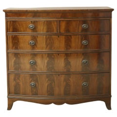Antique Edwardian flame mahogany chest of drawers by Marsh, Jones & Cribb