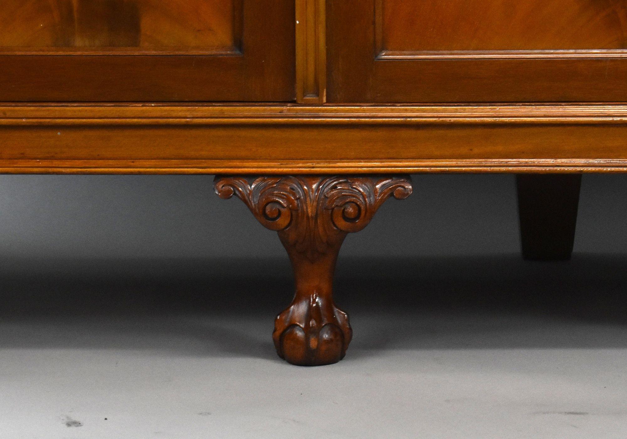 Edwardian Flame Mahogany Triple Wardrobe For Sale 4