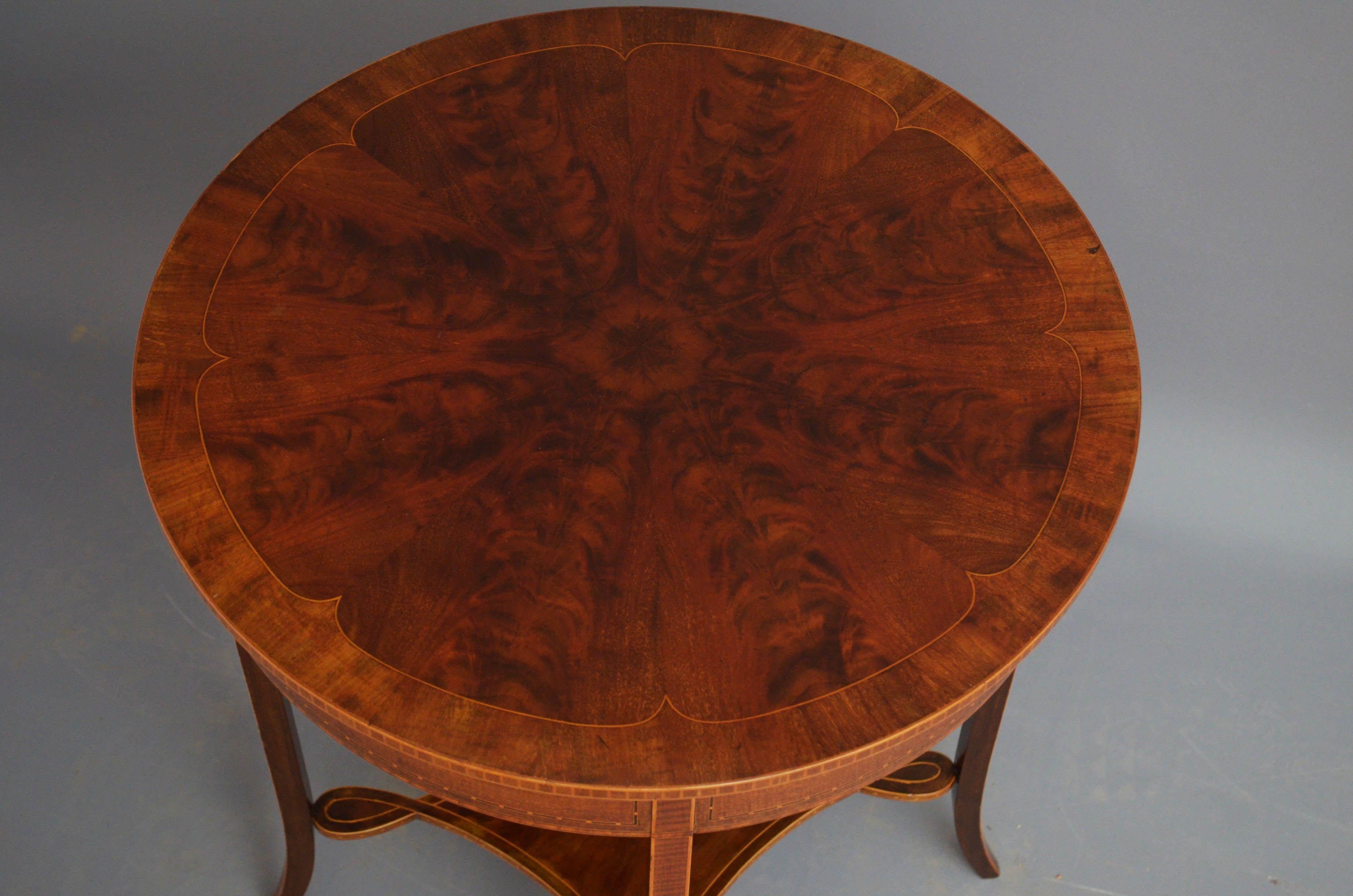 20th Century Edwardian Flamed Mahogany Table For Sale