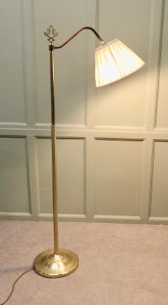 Edwardian Floor Standing, Swivel, Angle Reading Lamp