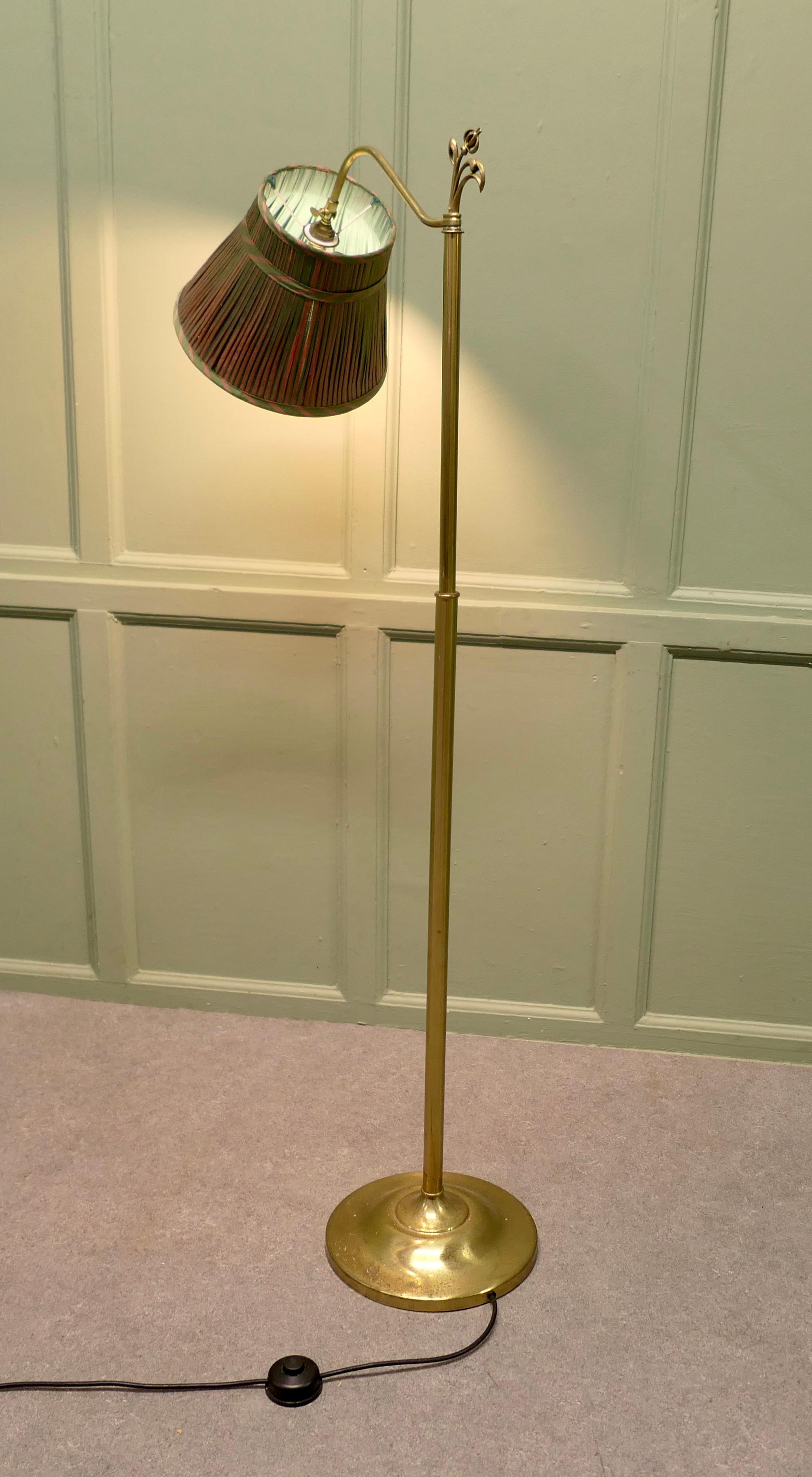 Edwardian Floor Standing, Swivel, Angle Reading Lamp For Sale 1