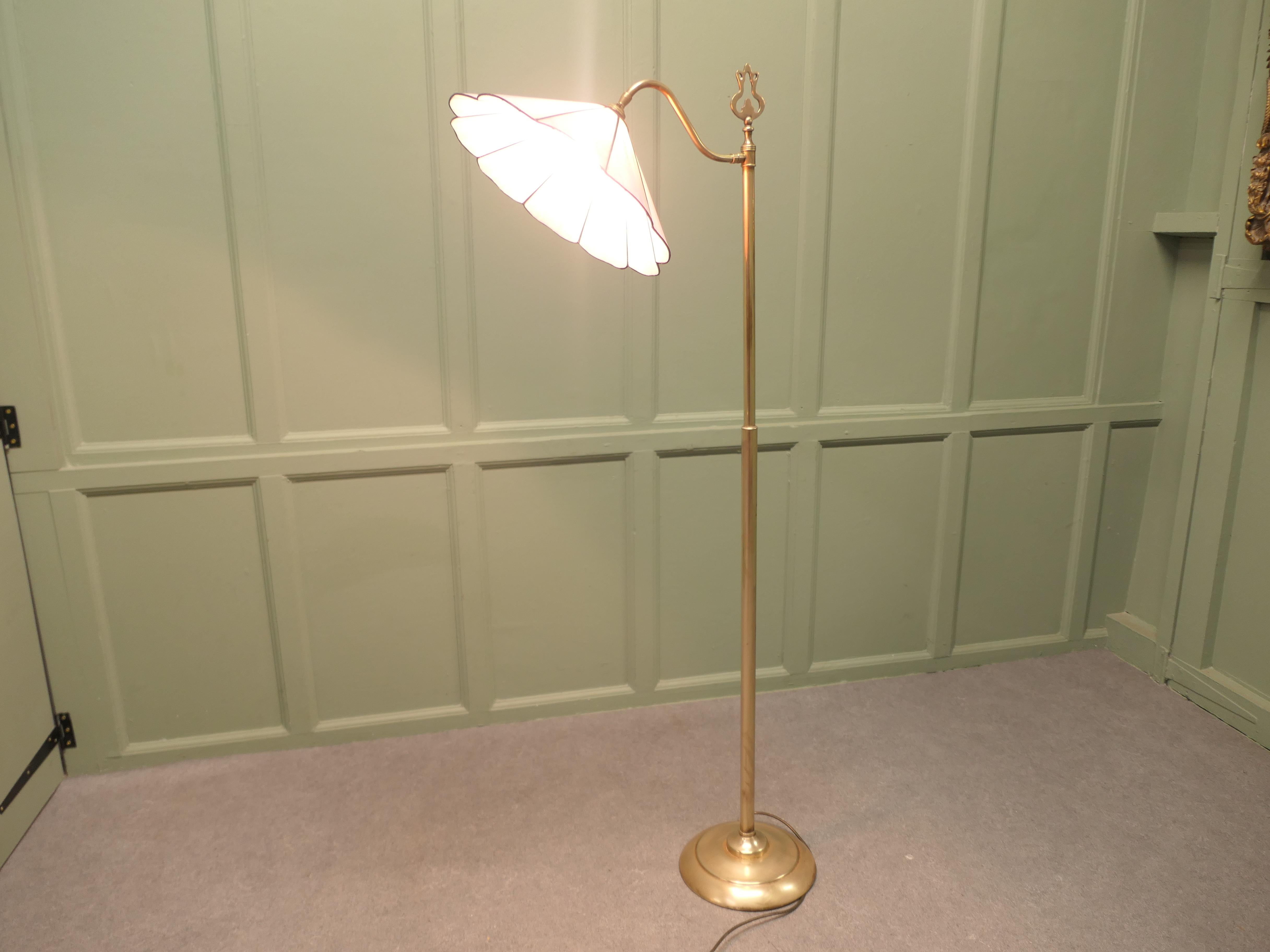 Edwardian Floor Standing, Swivel, Angle Reading Lamp For Sale 1