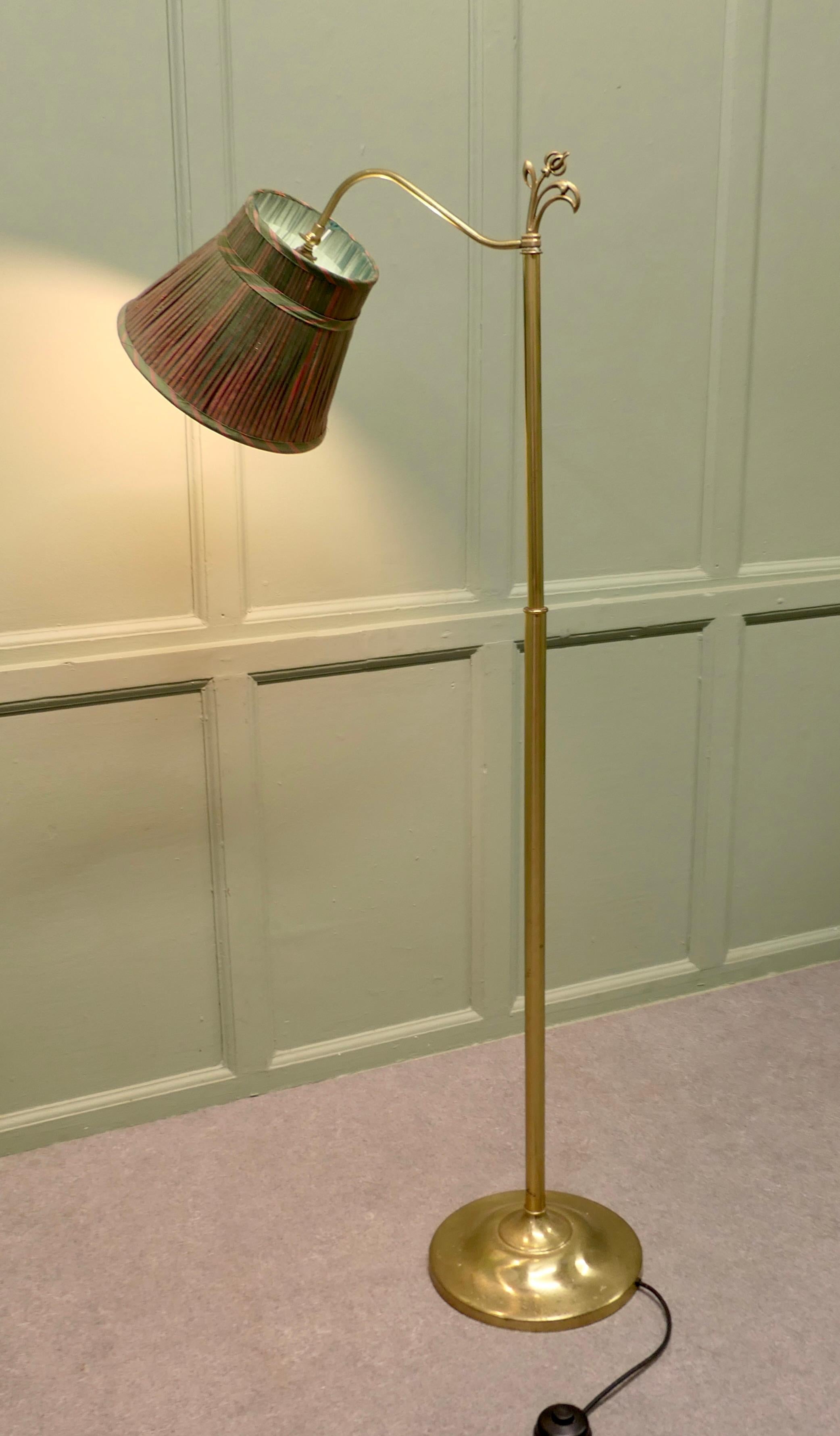 Edwardian Floor Standing, Swivel, Angle Reading Lamp For Sale 2