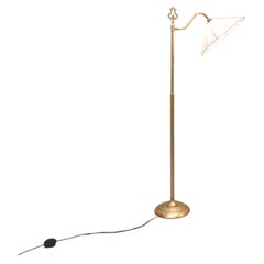 Antique Edwardian Floor Standing, Swivel, Angle Reading Lamp