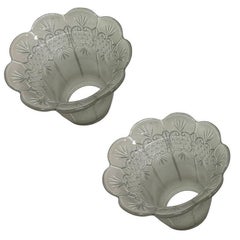 Edwardian Fluted Bell Lamp Shade by Gillinder Glass w/ 2 1/4" Fitter , Pair