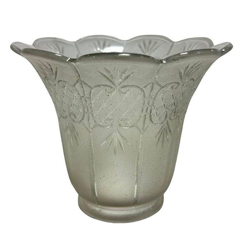 Victorian Edwardian Fluted Bell Lamp Shade by Gillinder Glass w/ 2 1/4