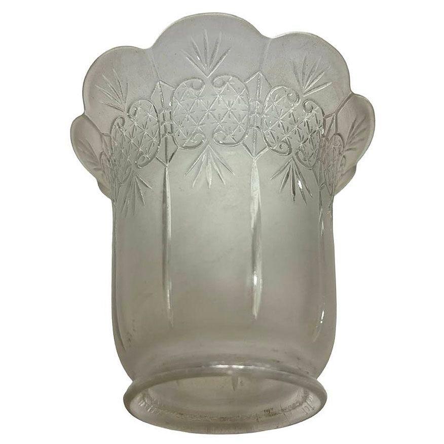 American Edwardian Fluted Bell Lamp Shade by Gillinder Glass w/ 2 1/4