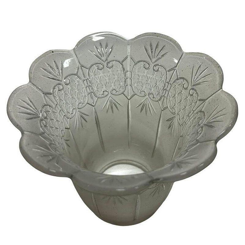 Edwardian Fluted Bell Lamp Shade by Gillinder Glass w/ 2 1/4