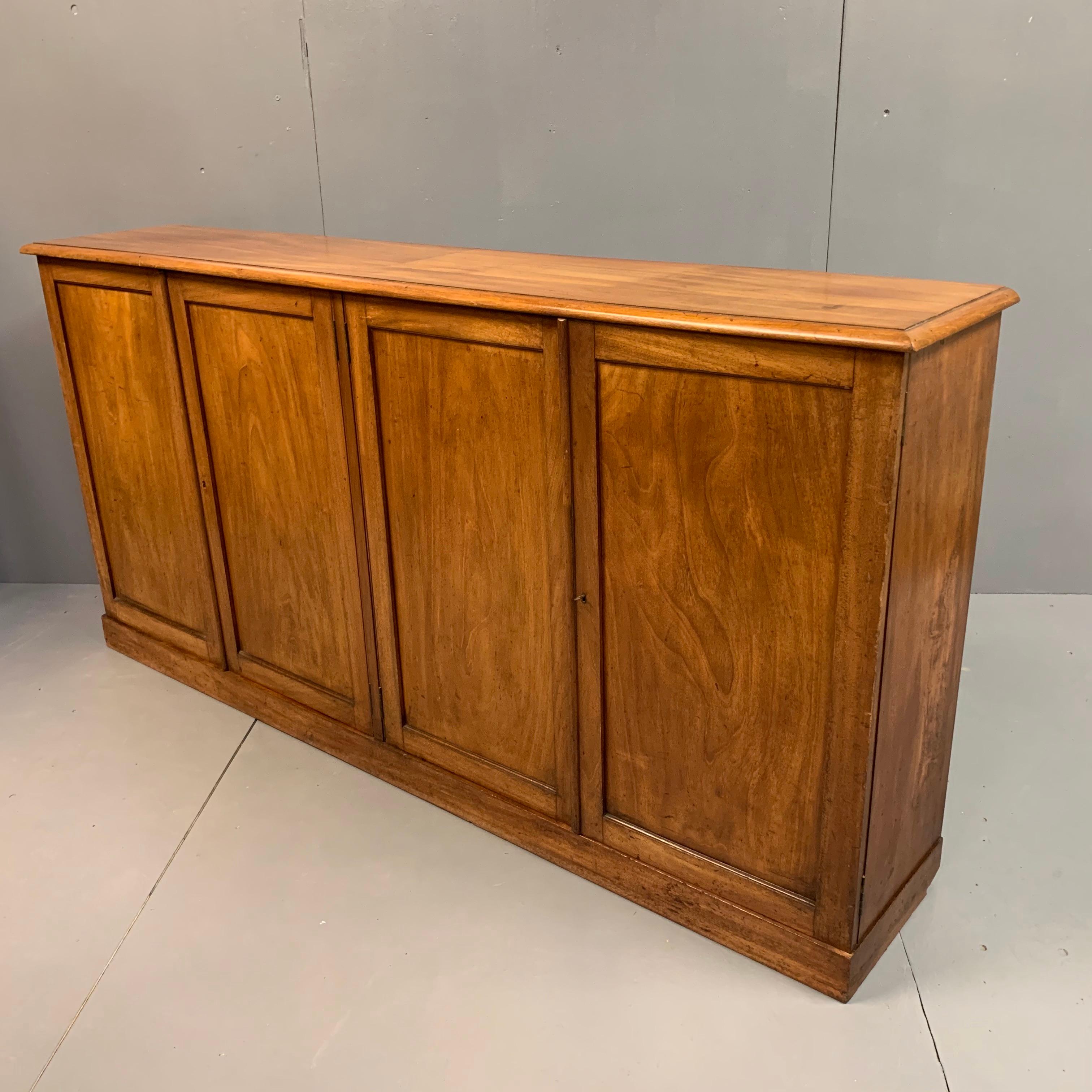 Edwardian Four-Door Pale Mahogany Low Bookcase, circa 1900 1