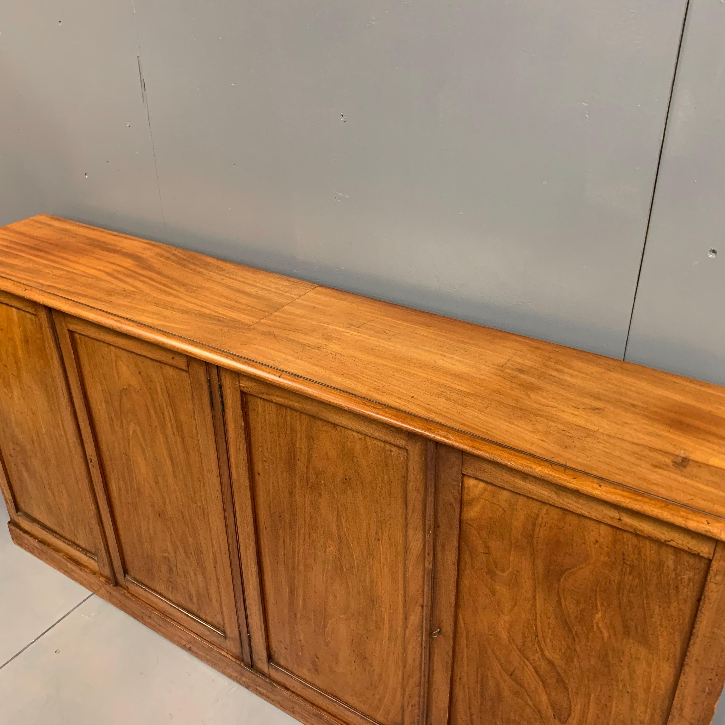 Edwardian Four-Door Pale Mahogany Low Bookcase, circa 1900 2
