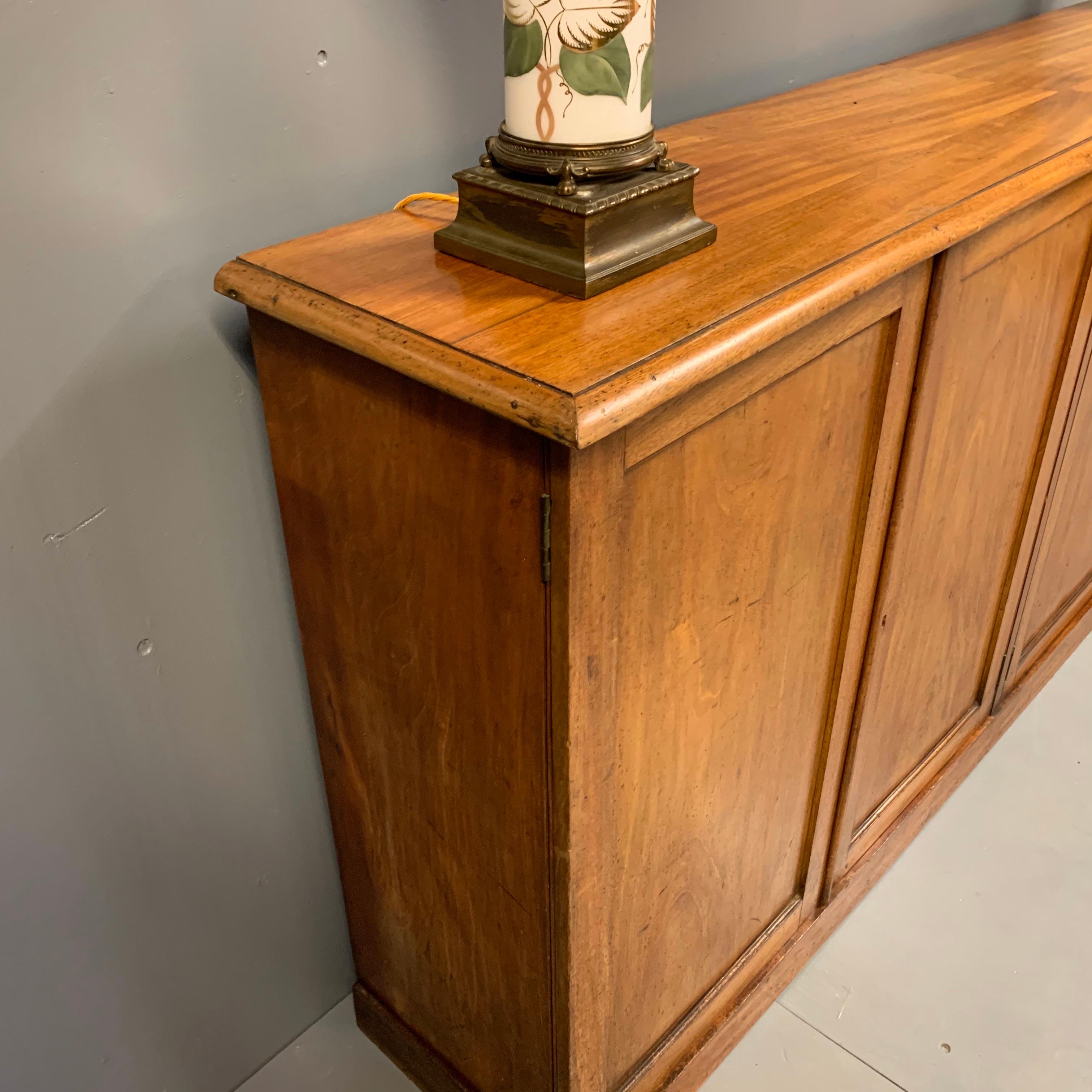 Edwardian Four-Door Pale Mahogany Low Bookcase, circa 1900 4