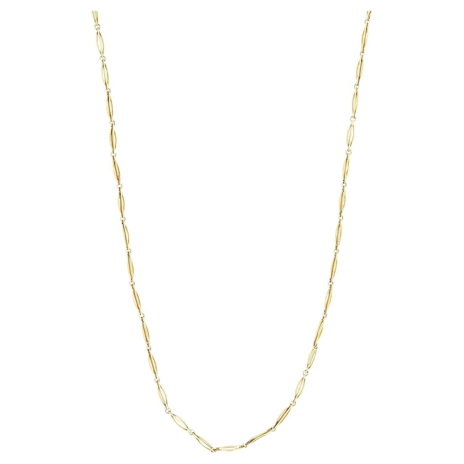 Edwardian French 18k Paperclip Chain 54"