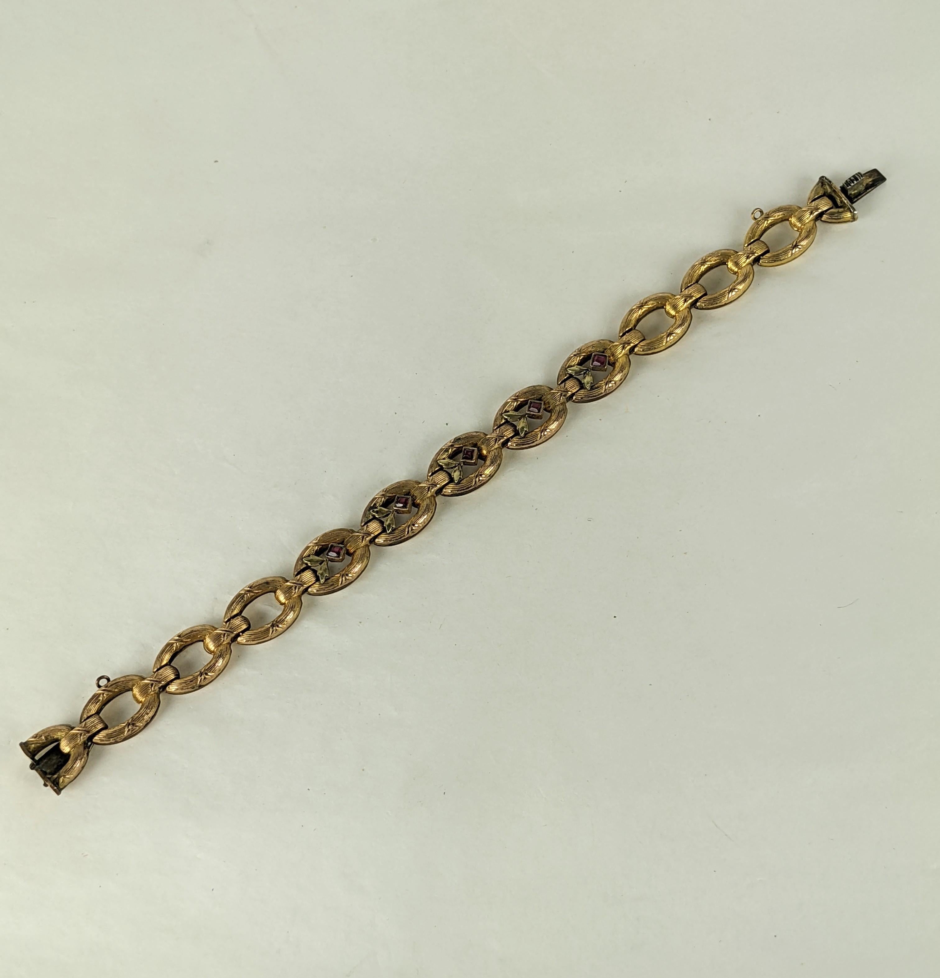 Edwardian French Gold Filled Link Bracelet For Sale 1