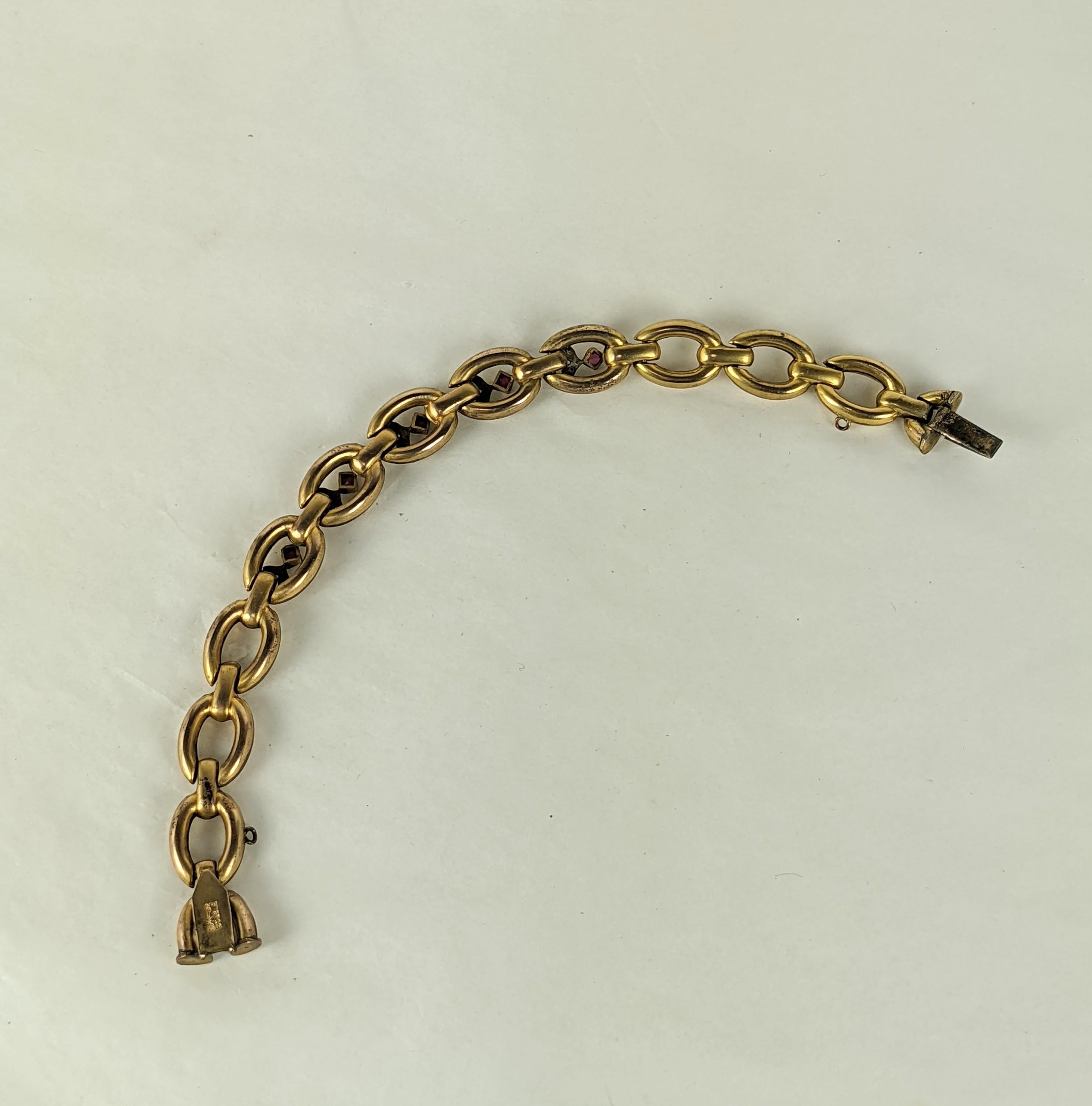 Edwardian French Gold Filled Link Bracelet For Sale 2