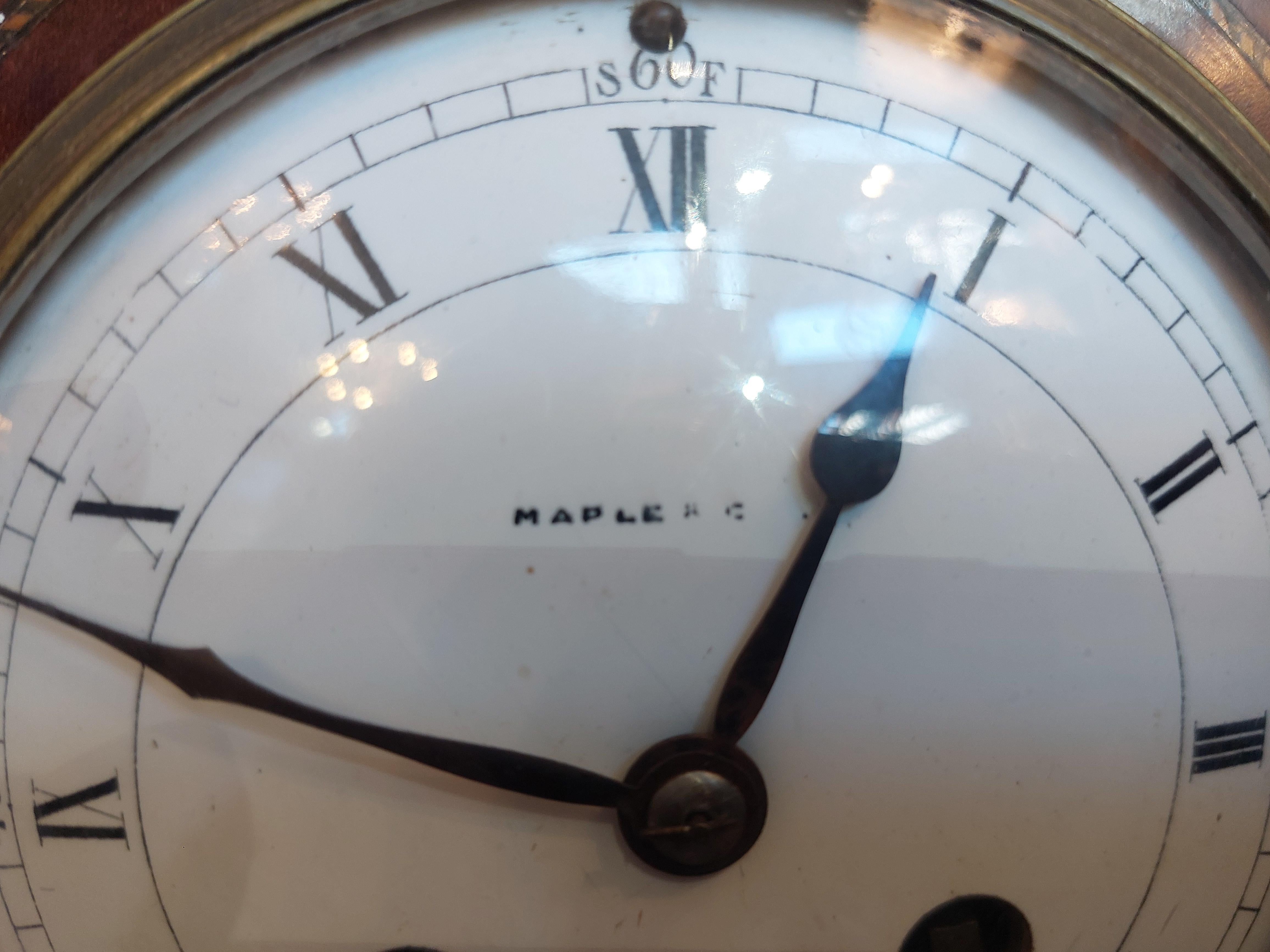 Mahogany Edwardian French Mantel Clock - case by Maple & Co For Sale