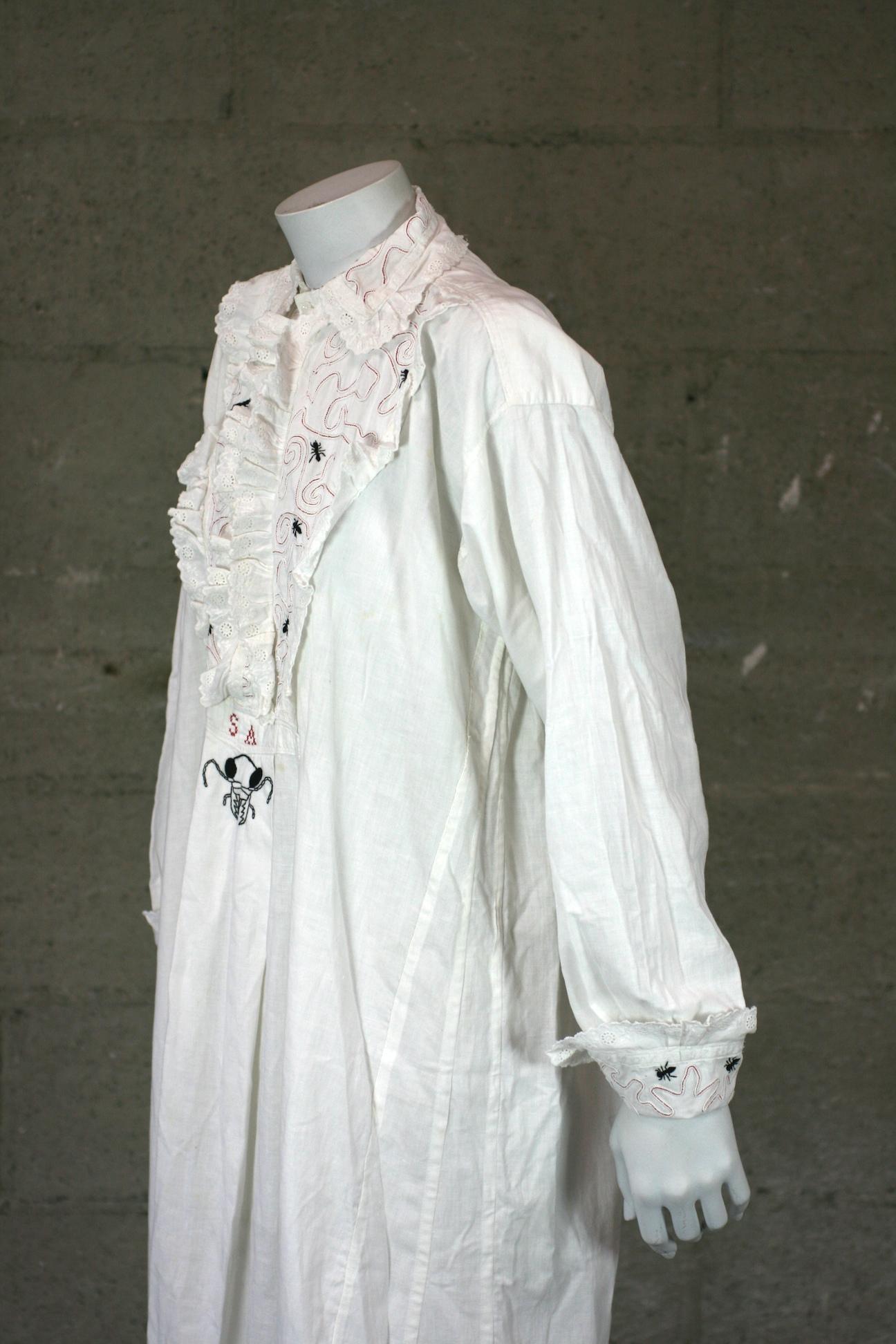 Edwardian French Night Gown, Upcycled Studio VL In Good Condition For Sale In New York, NY