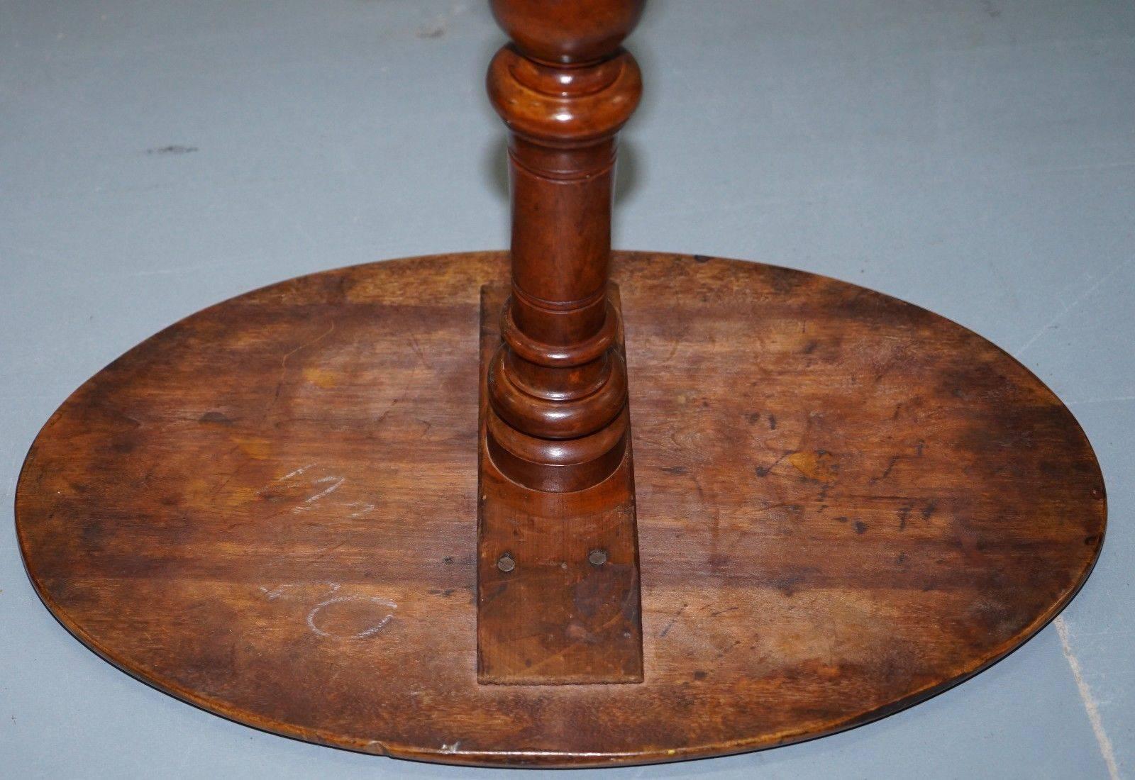 Edwardian Fruit Wood Oval Side Table Lovely Vintage Condition Nice and Tall 1