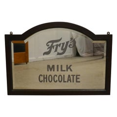 Antique Edwardian Fry’s Chocolate Advertising Mirror