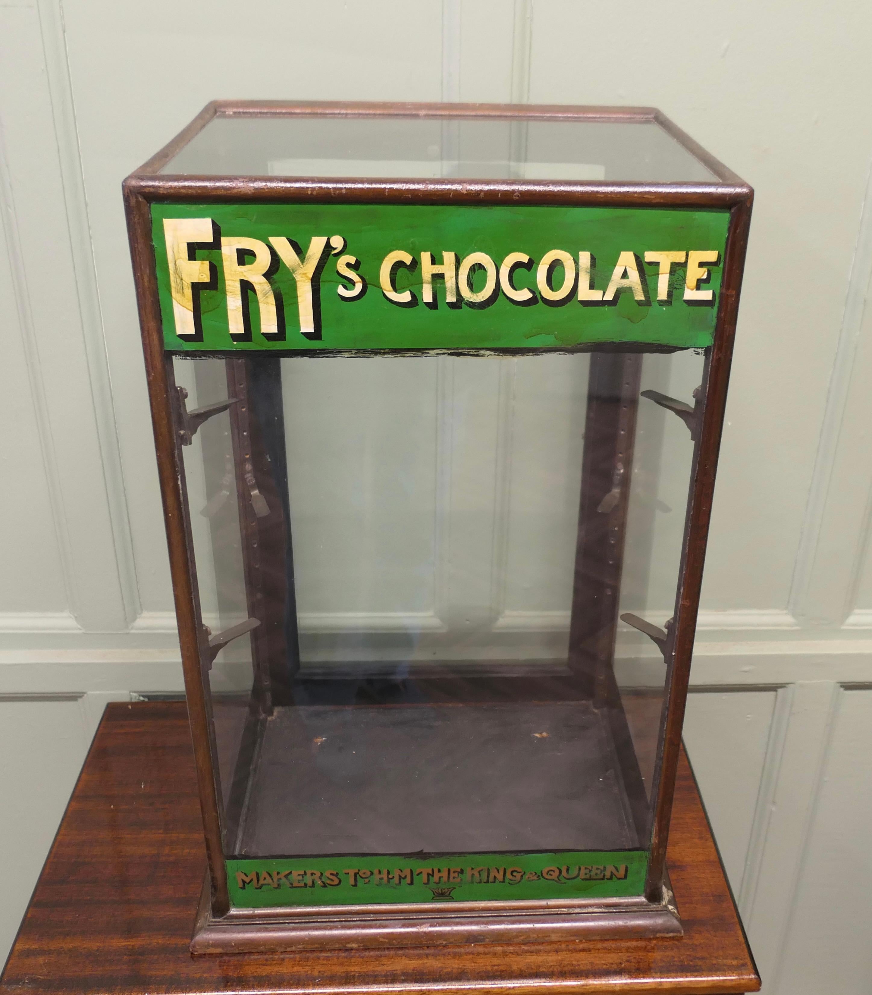 Early 20th Century Edwardian Fry’s Counter Top Shop Display Cabinet For Sale