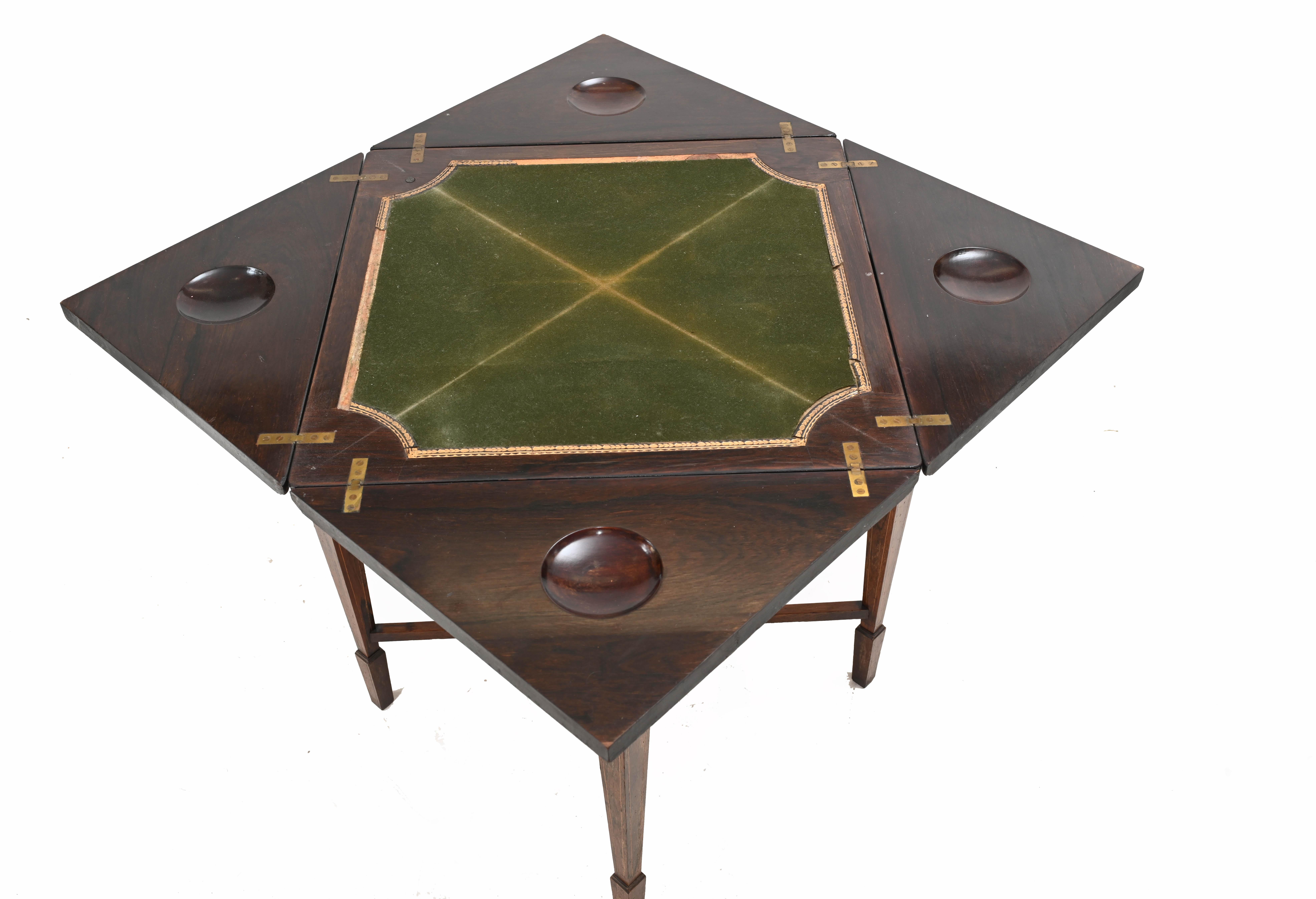 Edwardian Games Table Envelope Tables, 1910 In Good Condition In Potters Bar, GB