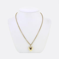 Edwardian Garnet Heart Pendant Necklace