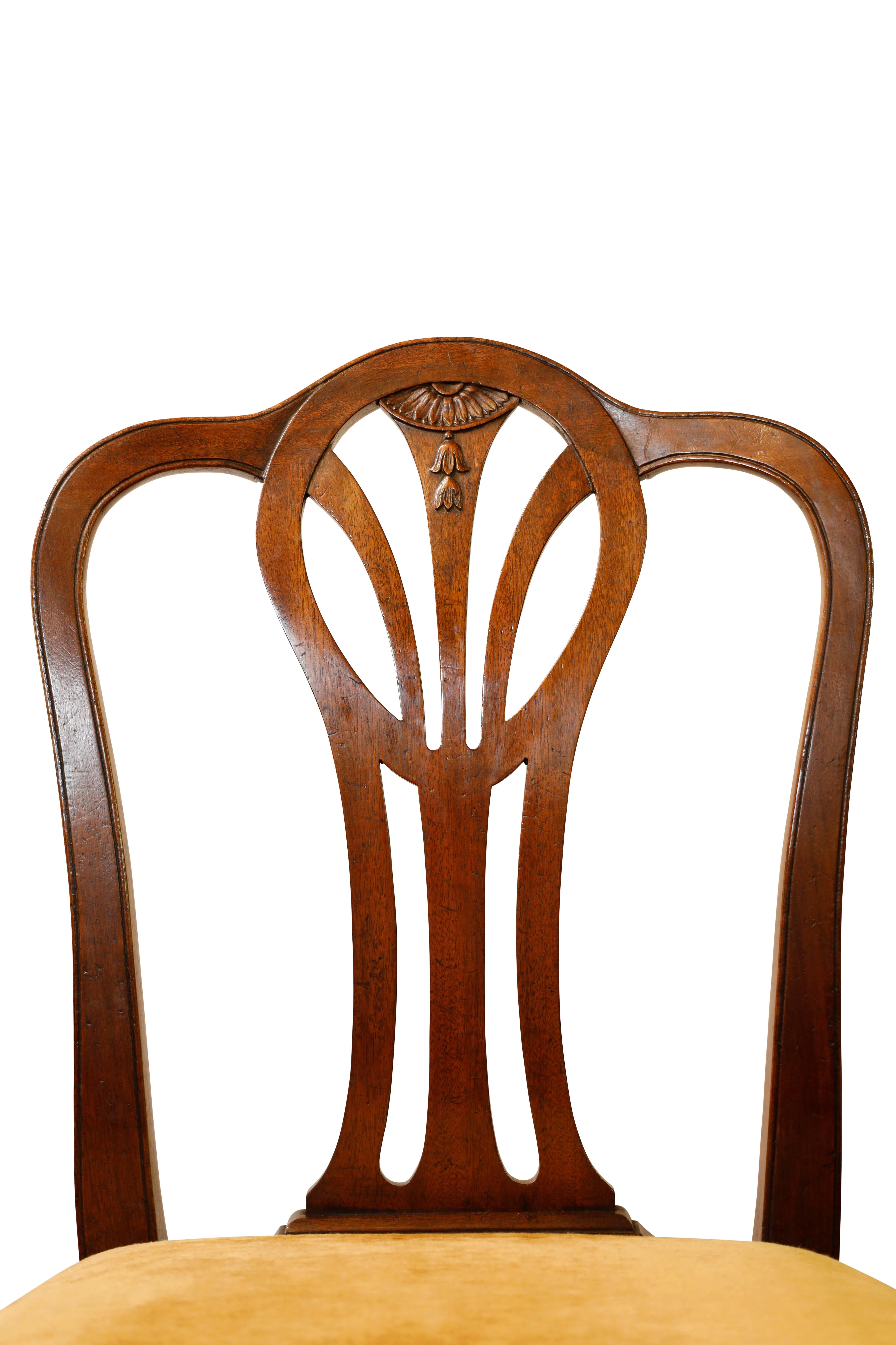 Edwardian Georgian Style Mahogany Dining Chairs For Sale 7