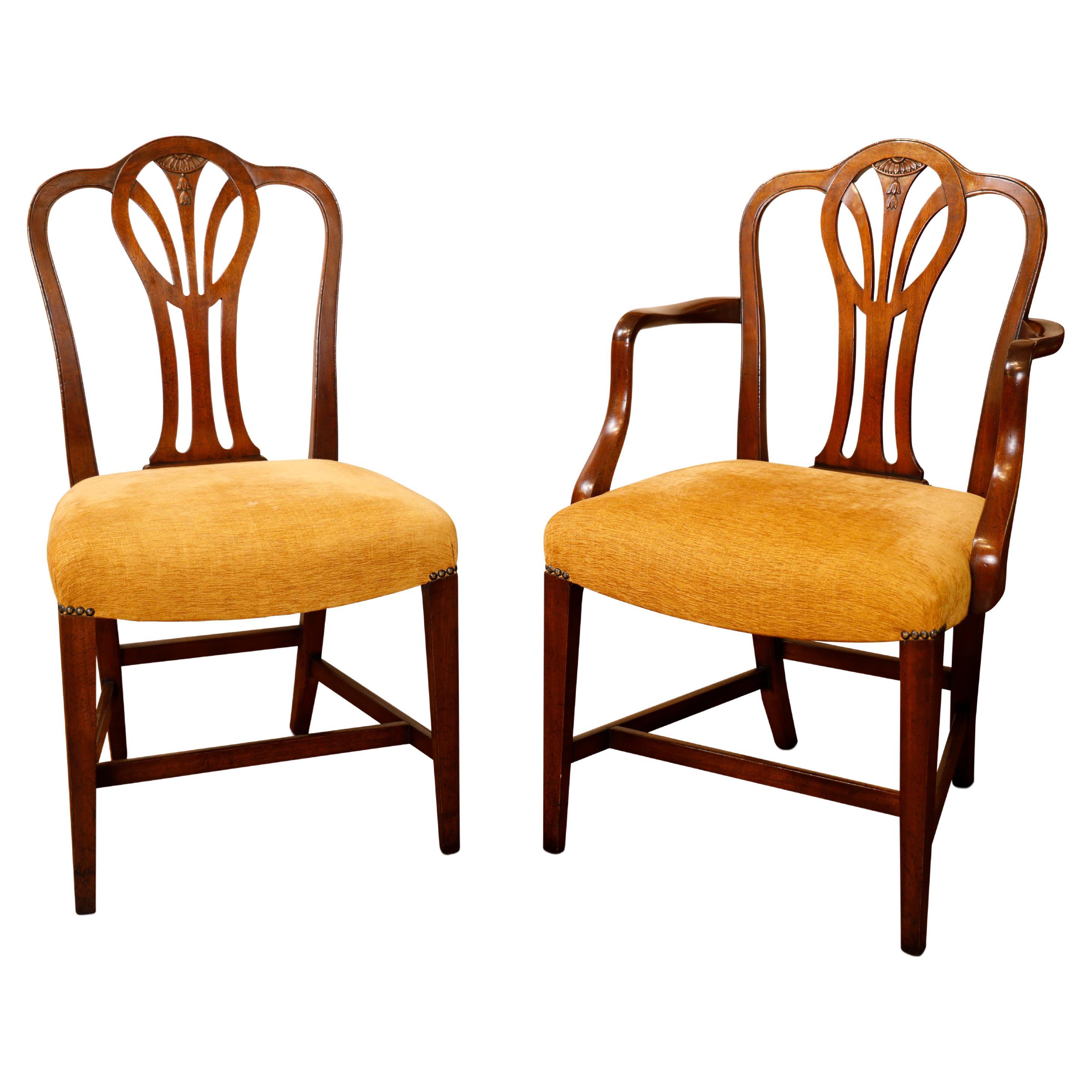 Edwardian Georgian Style Mahogany Dining Chairs For Sale