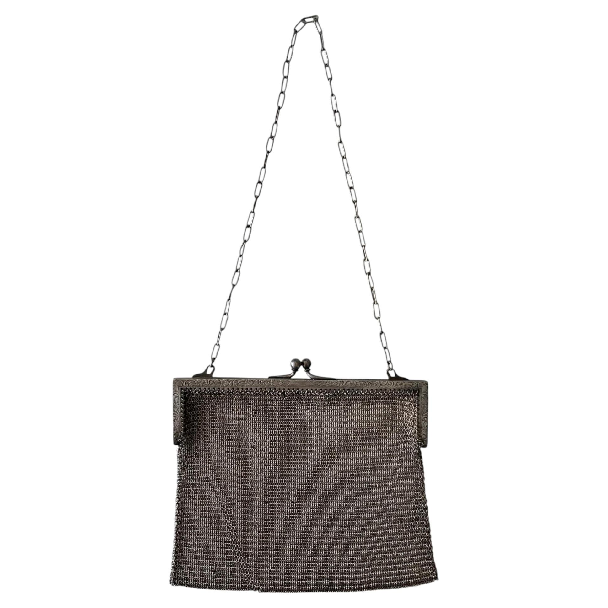 Edwardian German Silver Mesh Purse with 'Lavinia L. Kimball' Provenance c. 1910