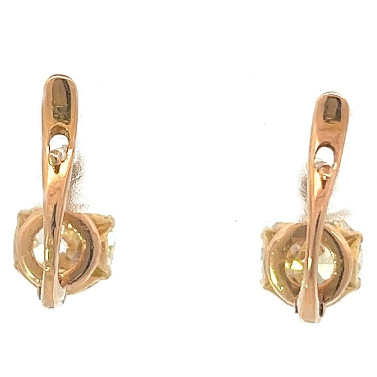 Edwardian GIA 2.65 Carats Diamond 18 Karat Rose Gold Drop Earrings 1