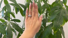 Edwardian GIA 3.01 Carat Peruzzi Cut Diamond Platinum Filigree Ring