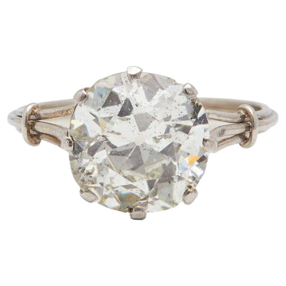 Minhe Rings Vintage Platinum Old Mine Cut Diamond Snake Solitaire Ring For Sale at ...