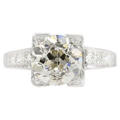 Edwardian GIA Certified 2.25 Ct. Diamond Platinum Engagement Ring L VS1