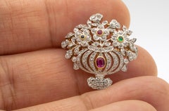 Edwardian Giardinetti Pendant Pin in Platinum and 18K Yellow Gold, circa 1905