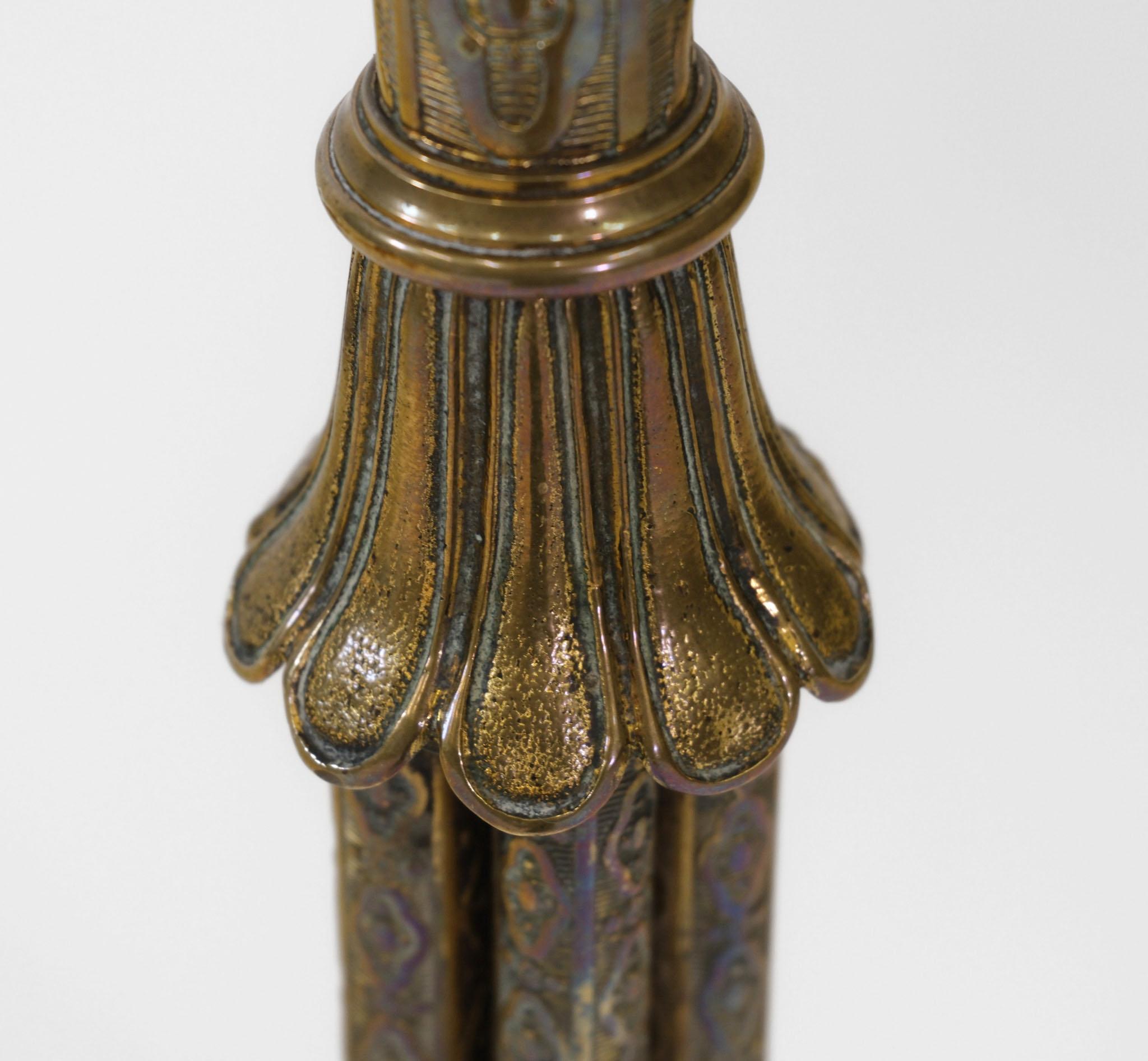 Edwardian Gilt Brass Gypsy Style Side Table With Olive Green Velvet Tassled Top 3