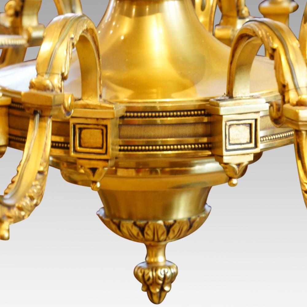 Early 20th Century Edwardian Gilt Bronze Chandelier For Sale